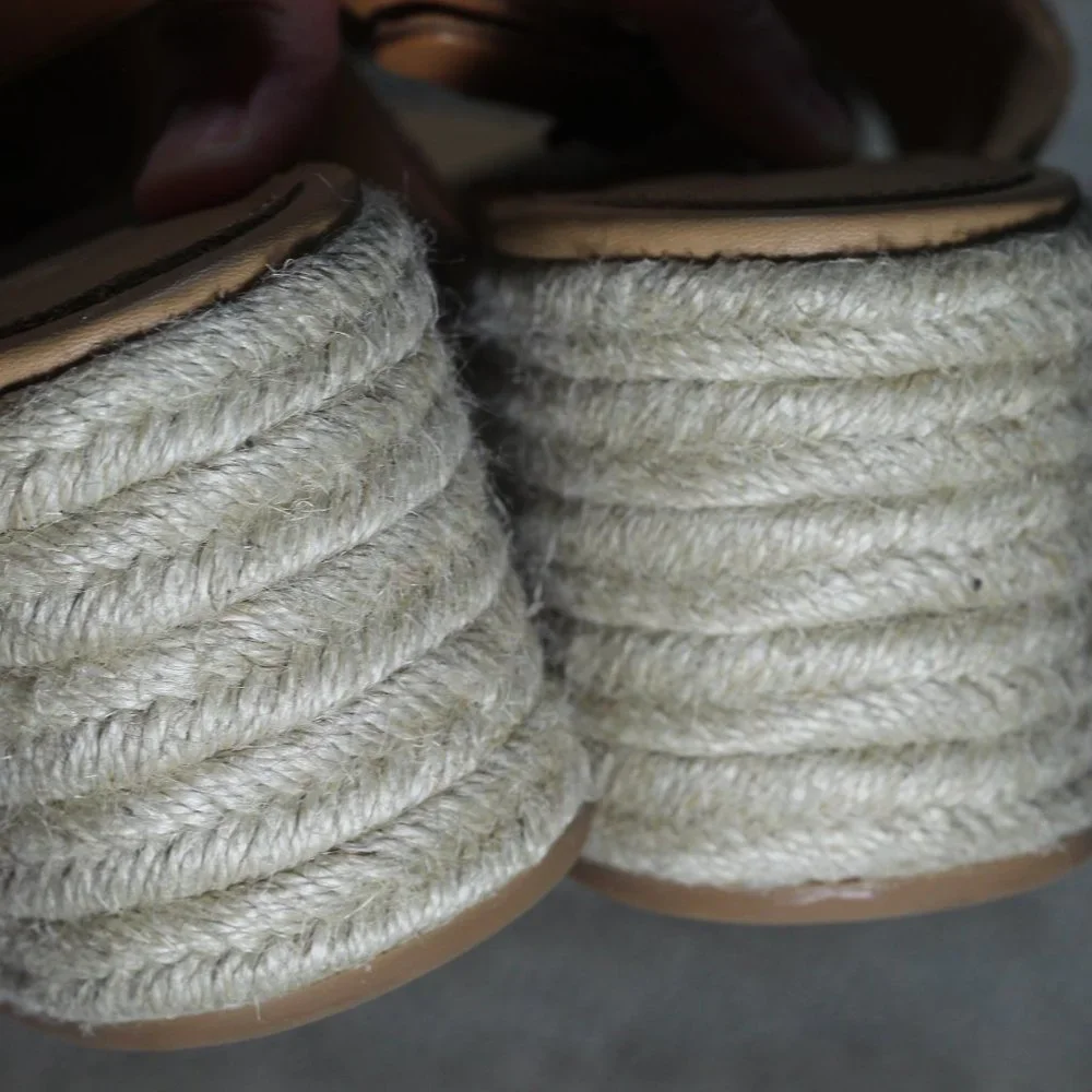 NWOT Soludos Size 10 Tan Criss Cross Leather Espadrilles Platform Shoes